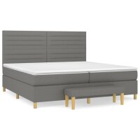 vidaXL Boxspringbett mit Matratze Dunkelgrau 200x200 cm Stoff