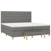 vidaXL Boxspringbett mit Matratze Dunkelgrau 200x200 cm Stoff