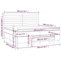 vidaXL Boxspringbett mit Matratze Dunkelgrau 200x200 cm Stoff