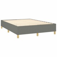 vidaXL Boxspringbett mit Matratze Dunkelgrau 140x190 cm Stoff