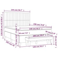 vidaXL Boxspringbett mit Matratze Dunkelbraun 140x190 cm Stoff