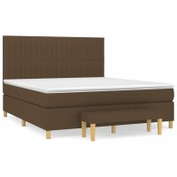 vidaXL Boxspringbett mit Matratze Dunkelbraun 160x200 cm Stoff