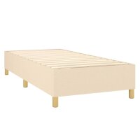 WOWONA Boxspringbett mit Matratze Creme 100x200 cm Stoff