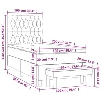 WOWONA Boxspringbett mit Matratze Creme 100x200 cm Stoff