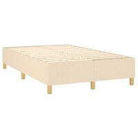 WOWONA Boxspringbett mit Matratze Creme 120x200 cm Stoff