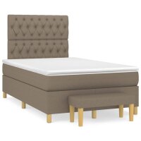 WOWONA Boxspringbett mit Matratze Taupe 120x200 cm Stoff