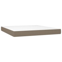 vidaXL Boxspringbett mit Matratze Taupe 160x200 cm Stoff