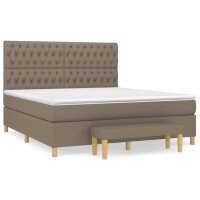 vidaXL Boxspringbett mit Matratze Taupe 180x200 cm Stoff