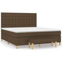 vidaXL Boxspringbett mit Matratze Dunkelbraun 160x200 cm Stoff