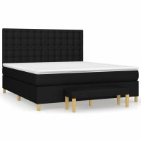 vidaXL Boxspringbett mit Matratze Schwarz 180x200 cm Stoff