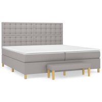 vidaXL Boxspringbett mit Matratze Hellgrau 200x200 cm Stoff