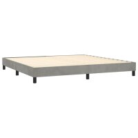 WOWONA Boxspringbett mit Matratze Hellgrau 200x200 cm Samt