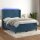 vidaXL Boxspringbett mit Matratze &amp; LED Dunkelblau 140x190 cm Samt