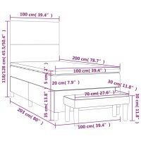 vidaXL Boxspringbett mit Matratze Schwarz 100x200 cm Samt