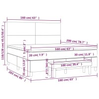 vidaXL Boxspringbett mit Matratze Hellgrau 160x200 cm Samt