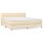 vidaXL Boxspringbett mit Matratze Creme 160x200 cm Stoff