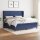 vidaXL Boxspringbett mit Matratze Blau 160x200 cm Stoff