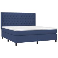 vidaXL Boxspringbett mit Matratze Blau 160x200 cm Stoff