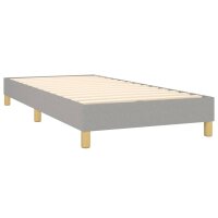 vidaXL Boxspringbett mit Matratze &amp; LED Hellgrau 80x200 cm Stoff