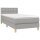 vidaXL Boxspringbett mit Matratze &amp; LED Hellgrau 80x200 cm Stoff