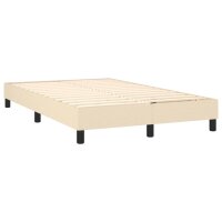 vidaXL Boxspringbett mit Matratze &amp; LED Creme 120x200 cm Stoff