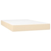 vidaXL Boxspringbett mit Matratze &amp; LED Creme 120x200 cm Stoff