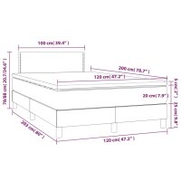 vidaXL Boxspringbett mit Matratze &amp; LED Creme 120x200 cm Stoff