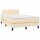 vidaXL Boxspringbett mit Matratze &amp; LED Creme 120x200 cm Stoff