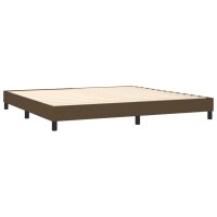 vidaXL Boxspringbett mit Matratze &amp; LED Dunkelbraun 200x200 cm Stoff