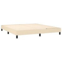 vidaXL Boxspringbett mit Matratze &amp; LED Creme 180x200 cm Stoff