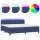 vidaXL Boxspringbett mit Matratze &amp; LED Blau 200x200 cm Stoff