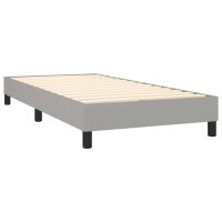 vidaXL Boxspringbett mit Matratze &amp; LED Hellgrau 100x200 cm Stoff