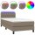 vidaXL Boxspringbett mit Matratze &amp; LED Taupe 100x200 cm Stoff