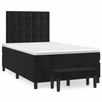 vidaXL Boxspringbett mit Matratze Schwarz 120x200 cm Samt