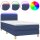 vidaXL Boxspringbett mit Matratze &amp; LED Blau 100x200 cm Stoff