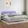 vidaXL Boxspringbett mit Matratze &amp; LED Hellgrau 200x200 cm Stoff