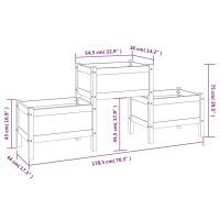 vidaXL Pflanzk&uuml;bel Wei&szlig; 178,5x44x75 cm Massivholz Kiefer