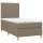 WOWONA Boxspringbett mit Matratze Taupe 80x200 cm Stoff