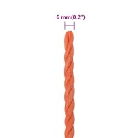 vidaXL Arbeitsseil Orange 6 mm 50 m Polypropylen