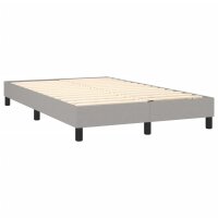 vidaXL Boxspringbett mit Matratze &amp; LED Hellgrau 120x200 cm Stoff