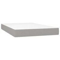 vidaXL Boxspringbett mit Matratze &amp; LED Hellgrau 120x200 cm Stoff