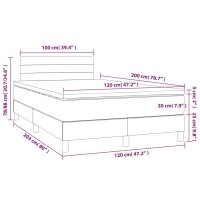 vidaXL Boxspringbett mit Matratze &amp; LED Hellgrau 120x200 cm Stoff