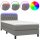 vidaXL Boxspringbett mit Matratze &amp; LED Dunkelgrau 100x200 cm Stoff