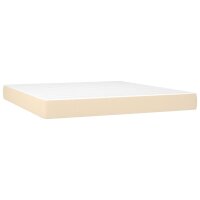 WOWONA Boxspringbett mit Matratze Creme 180x200 cm Stoff