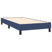 WOWONA Boxspringbett mit Matratze &amp; LED Blau 100x200 cm Stoff