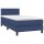 WOWONA Boxspringbett mit Matratze &amp; LED Blau 100x200 cm Stoff