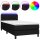 vidaXL Boxspringbett mit Matratze &amp; LED Schwarz 80x200 cm Stoff