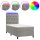 vidaXL Boxspringbett mit Matratze &amp; LED Hellgrau 90x190 cm Samt