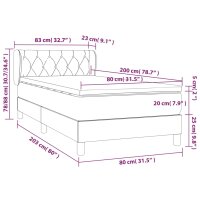 WOWONA Boxspringbett mit Matratze Dunkelbraun 80x200 cm Stoff