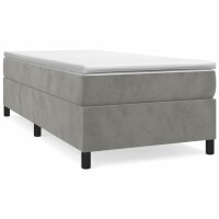 vidaXL Boxspringbett mit Matratze Hellgrau 90x190 cm Samt